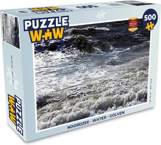 MuchoWow Puzzel Noordzee - Water - Golven - Legpuzzel - Puzzel 500 stukjes - Sinterklaas cadeautjes - Sinterklaas voor grote kinderen