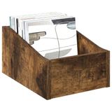 vidaXL Boîte pour disques vinyles Chêne fumé 23 x 33 x 16 cm Bois traité