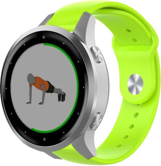 Strap-it Siliconen bandje voor Garmin Vivoactive 4s / Vivomove 3s / Venu 2s - Groen