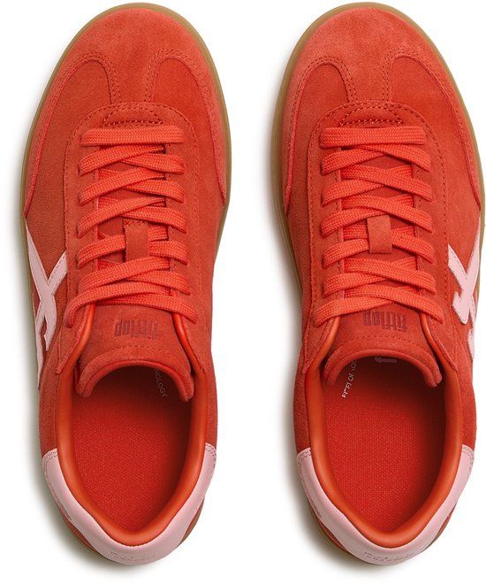 FitFlop The Dash T-Toe Suede Sneakers Dames Sneakers - Rood / Roze