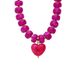Lucardi Dames Stainless steel kralenketting met hanger hart voor dames - Ketting - Staal - Goudkleurig - 47 cm
