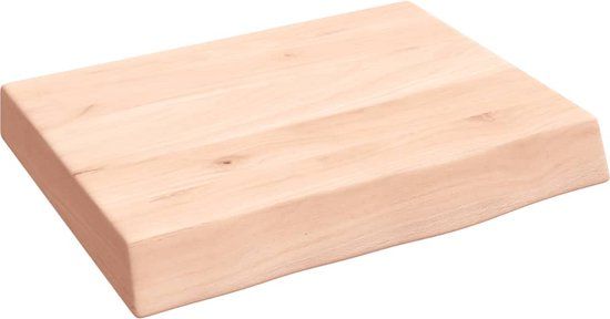 vidaXL - Wandschap - 40x30x(2-6) cm - onbehandeld - massief - eikenhout