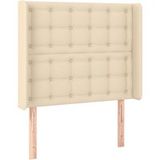 Tête de lit avec oreilles crème 83x16x118/128 cm tissu