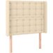 Tête de lit avec oreilles crème 83x16x118/128 cm tissu