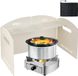 Bol Pare-brise camping Pare-brise réchaud de camping - pare-brise cuisinière - pare-brise pliable - 5 plaques - camping randonnée pique-nique - accessoires de camping - pare-brise beige camping