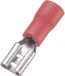 TRU COMPONENTS 745122 Platte stekker (female) Insteekbreedte: 4.8 mm Insteekdikte: 0.5 mm 180 ° Deels geïsoleerd Rood 100 stuk(s)