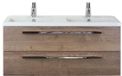BES LED Seville Badmeubelset 120 cm - 2 Laden Tabacco - Wastafel Djazz Dubbel