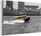 MuchoWow Industriële wanddecoratie - Zwart-wit foto van een boot in Rotterdam - 150x100 cm - Dibond