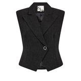 Gossia getailleerde blazer met linnen - zwart
