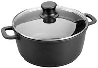 GEGOTEN Lacor 25828 Kookpan van gegoten aluminium, sterk, met glazen deksel, diameter: 28 cm