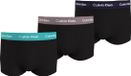 Calvin Klein Trunk (3-pack) - heren boxers normale lengte - zwart met gekleurde tailleband