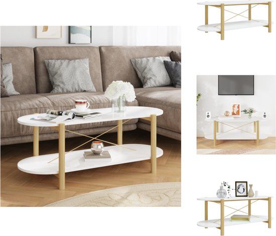 vidaXL Salontafel 110x48x40 cm bewerkt hout wit