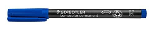 STAEDTLER Lumocolor Permanent Pen - Medium - 1.0mm - Blue (Pack of 10)