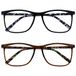 Opulize Arc 2 Stuks Groot Leesbril Zwart Bruin Patroon Mannen Vrouwen RR66-12 +1,00