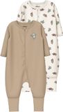 NAME IT NBNNIGHTSUIT 2P ZIP FF SLOTH NOOS Baby Pyjamas Unisex Jet Stream Dierenprint Korte mouw 51% Biologisch katoen, 49% Katoen Maat 50