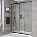 Nox Porte de douche coulissante 80 x 195cm Avec profil noir mat et receveur de douche blanc 80cm x 80cm
