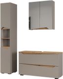 Vicco Badkamermeubelset Marelle, Grijs/Artisanaal eiken, 3 delen