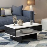 en.casa Salontafel Mjölby 36,4x80x45 cm wit en marmer zwart