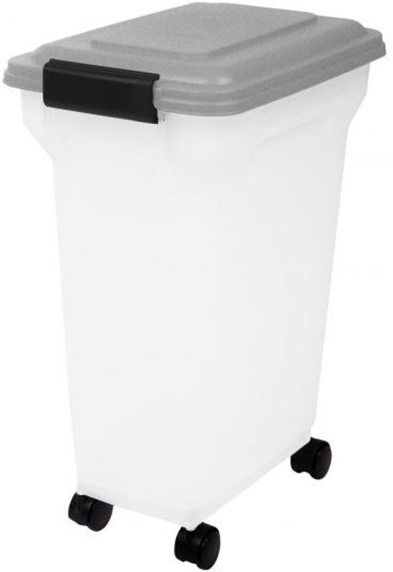 Bewaarcontainer luchtdicht transparant / grijs 20 ltr