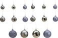 G. Wurm Kerstballen - set 50x st - grijs - mix 3, 4 en 6 cm - kunststof