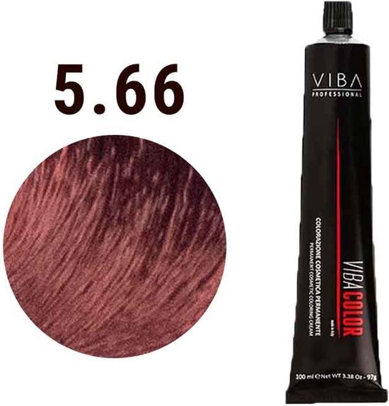 Viba 5.66 Permanent Coloring Cream Light Intense Red Brown
