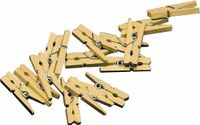 Haza-Witbaard Mini knijpertjes - 100x - goud - 2 cm - hout