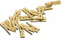 Haza-Witbaard Mini knijpertjes - 100x - goud - 2 cm - hout