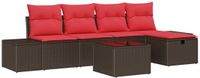 vidaXL - Tuinbank - Set - 6 - st - Bruin - poly - rattan
