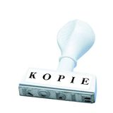 WEDO 19324 Stocktekst Stempel COPY, kunststof, opdrukbreedte ca. 45 mm, letterhoogte 6,5 mm, ergonomische handgreep, wit