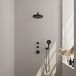 Brauer Stripe thermostatische inbouw regendouche SET 04 mat zwart