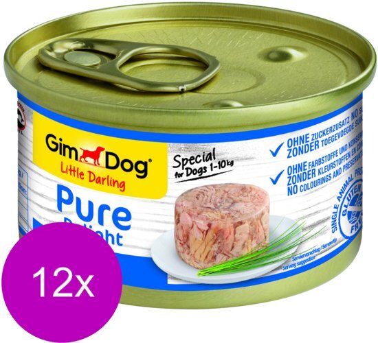 GIMDOG Little Darling Pure Delight 85 g - Hondenvoer - 12 x Tonijn