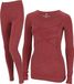 Xtreme Thermoset Dames - Merino Wol - Thermoshirt + Thermolegging - Red Melange - Maat S