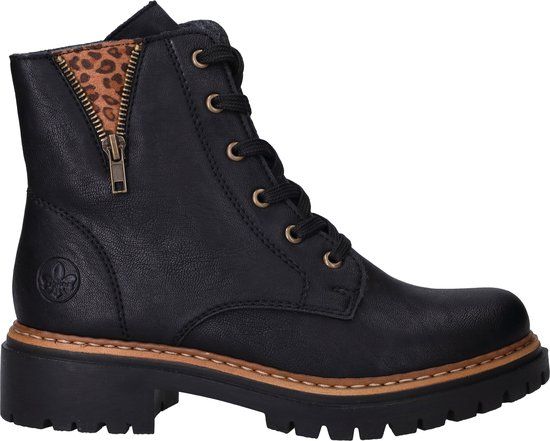 Rieker Veterschoenen Hoog Veterboots - Zwart - Maat 39