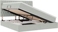vidaXL Bed met opbergruimte en matras, lichtgrijs, 180 x 200 cm, fluweel