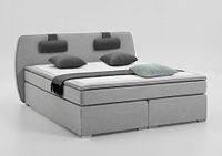 Atlantic Home Collection REX boxspringbed, 7-zone pocketvering, hardheid H3, lichtgrijs, 180 x 200 cm
