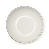 Excelsa Platinum soepbord, porselein, wit/rand zilver, 21 x 21 x 4 cm