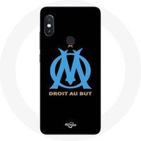 Maniacase Hoesjes voor Xiaomi Redmi Note 5 AI Dual Camera Olympique de Marseille Logo Zwarte achtergrond