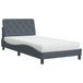 vidaXL Lit avec matelas, gris foncé, 100x200 cm, velours