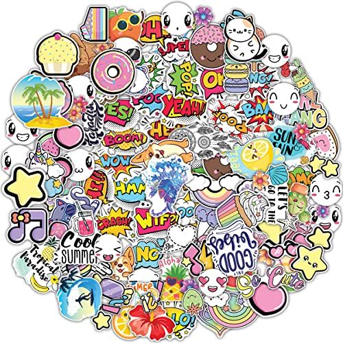 Ambiance Sticker 125 stuks mini-stickers voor notitieboeken, kopjes, pc's enz. – incl. stickers, dieren, sets, komische bellen en voedsel – H 27,5 x B 83,53 cm