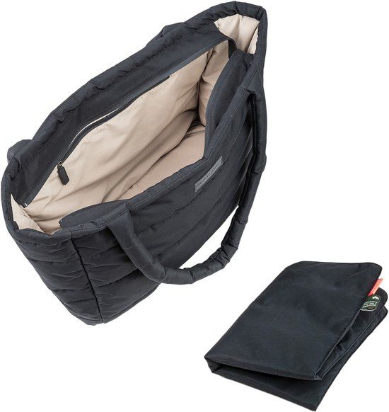 Done By Deer Quilted Changing Tote Bag Black