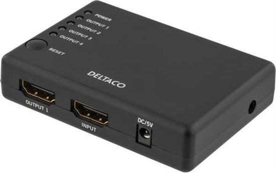 Deltaco PRIME HDMI-7005 4 Poorts HDMI 1.4a splitter met 3D 4K en HDCP 1.3 ondersteuning