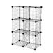 Amazon Basics Opbergplanken, stapelbaar, met 6 kubussen van draadraster, 66 x 32 x 96,5 cm, zwart