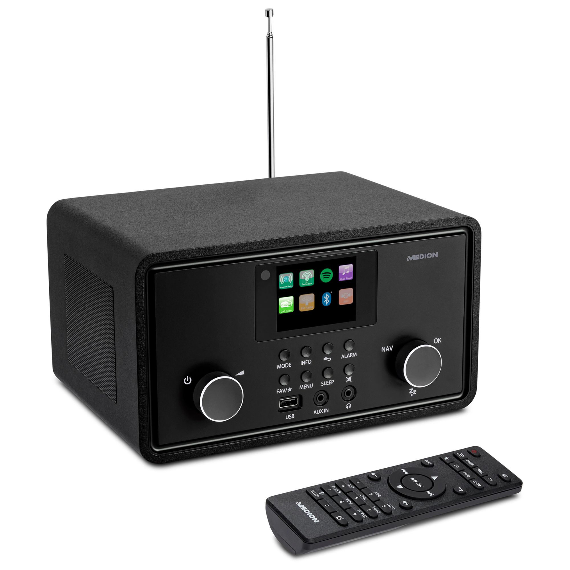 MEDION P85027 - DAB+ Stereo Radio - WiFi, FM, Bluetooth, Spotify Connect - Black