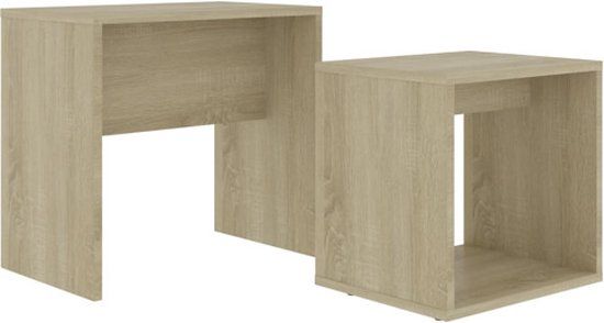vidaXL Salontafelset - 48x30x45 cm - Bewerkt Hout - Sonoma Eikenkleurig