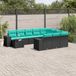 Prolenta Maison Exclusive - Tuinset voor in de tuin, bestaande uit 11 delen met kussens, zwart kunststof vlechtwerk
