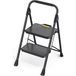 KINGRACK 2-traps ladder, stevige stalen opstapkruk met brede antislip pedalen, leuning, veilig vergrendelingsontwerp, doorstaan 800 lbs belastingtesten, opvouwbare draagbare ladder voor