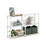 Furinno Turn-N-Tube 3-Tier Double Size Opslag Display Rack, Wit/Wit