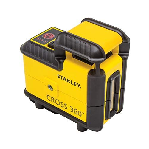 Stanley Stht77640-1 Laser Cross360 lichtbalk, rood (Stht77504-1) + statief van aluminium type Photo aluminium (1-77-201), bereik 20 m, nivellering +/- 4°, waterbestendig, 3 accessoires en batterijen