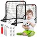 LOPEZ Mini football goals set Children - 2x Mini goal, ball & pump, steel, black