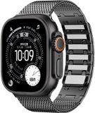 Strap-it Milanese band Zwart RVS voor Apple Watch 44/45/46/49mm